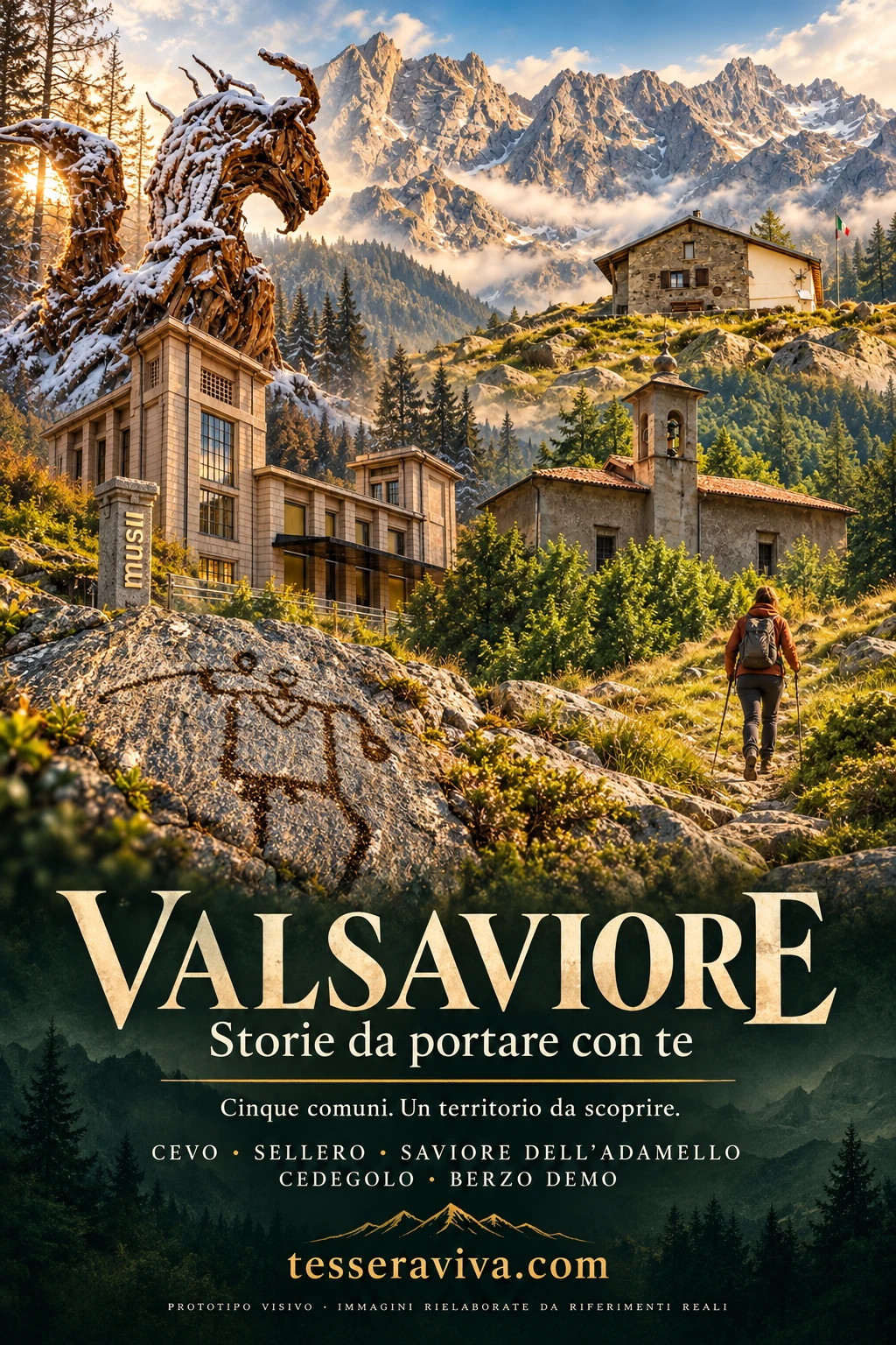 Poster Valsaviore, Cinque luoghi, una storia